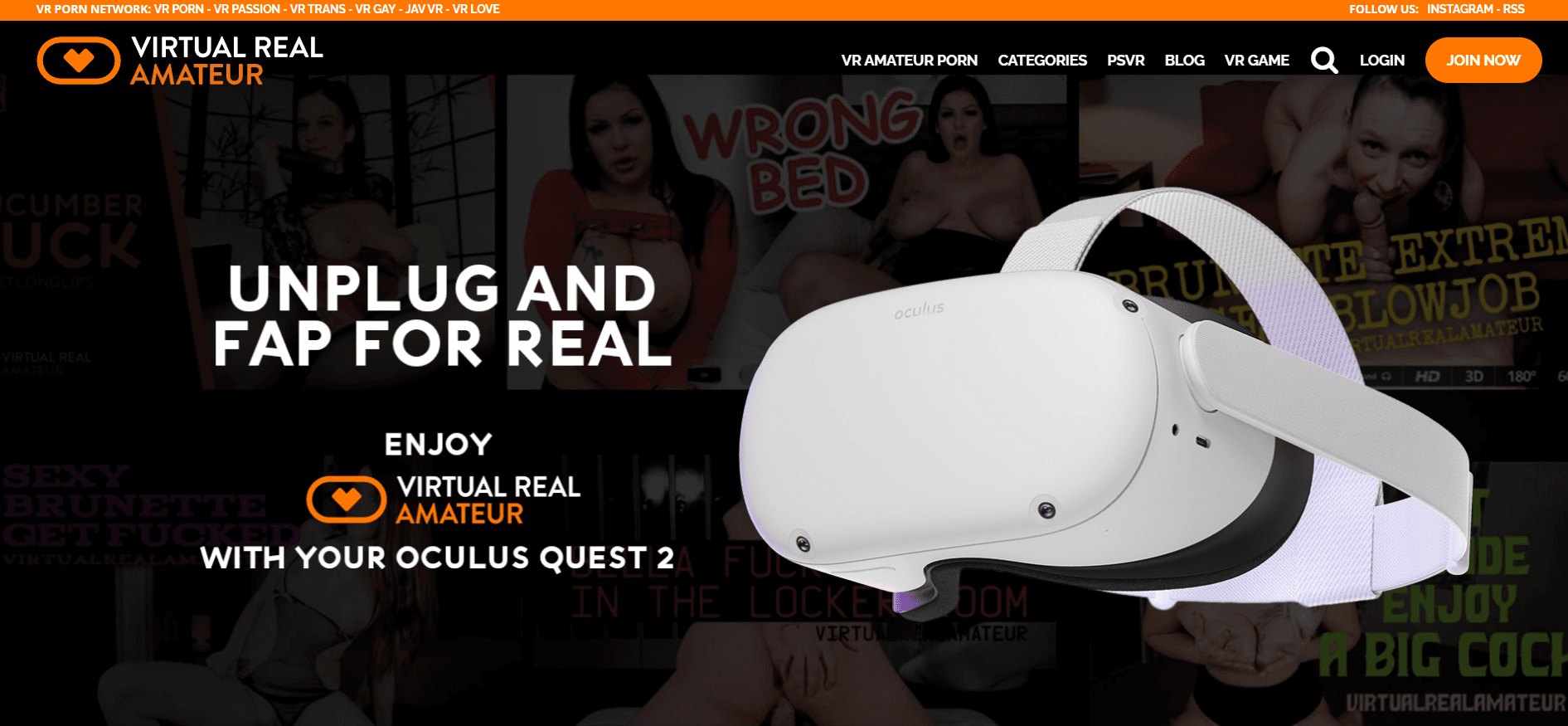 Virtual Real Amateur Porn Review platform interface showcasing 5K VR content 1