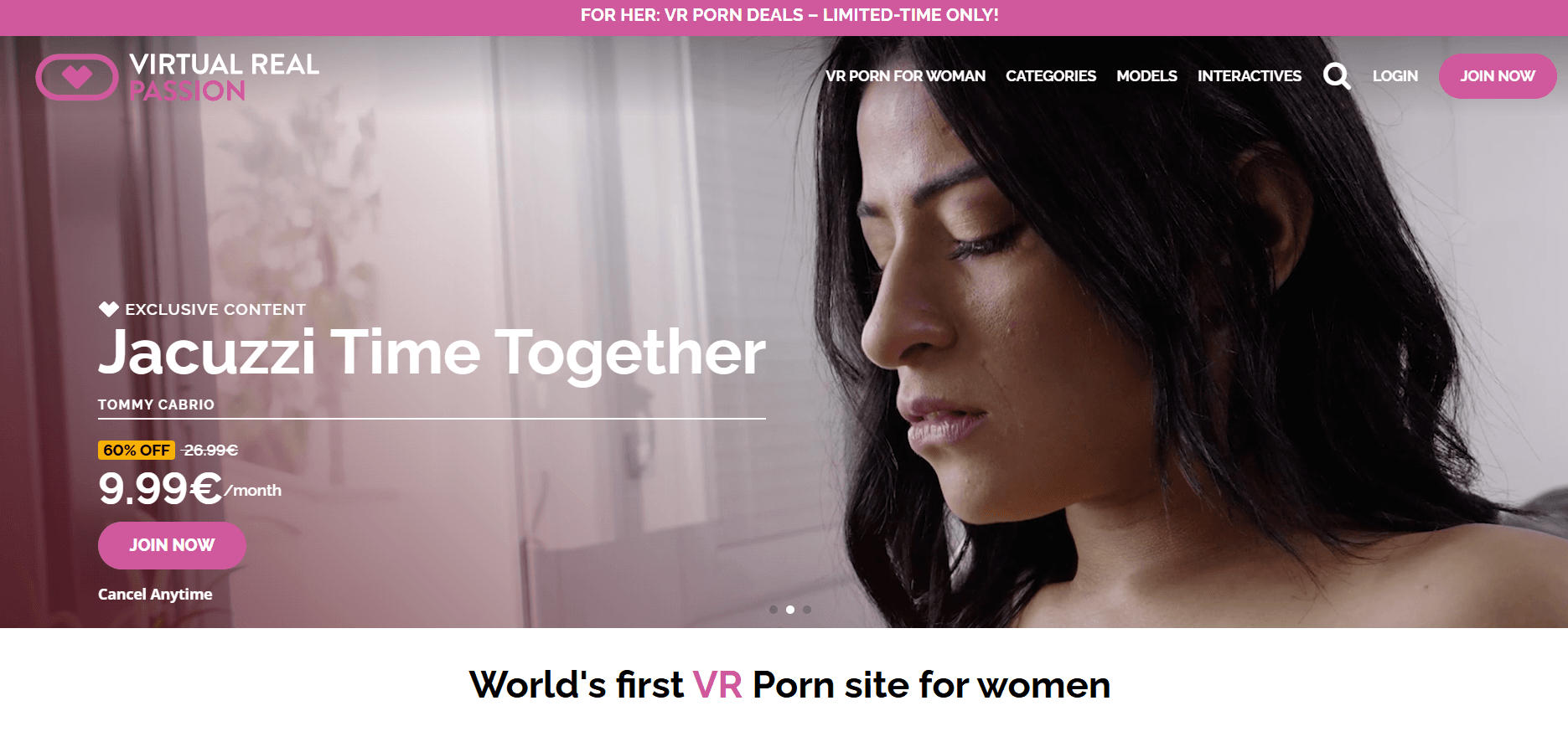 Elegant VR interface from Virtual Real Passion review platform 1